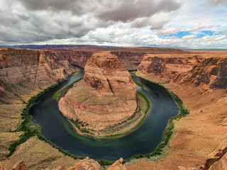 Horseshoe bend, Arizona. Horseshoe-shaped incised meander of the Colorado River, United States