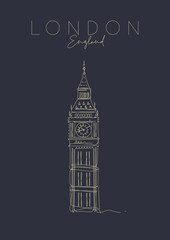 Poster UK Big Ben dark