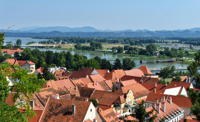 Overview of the Medieval town of Ptuj, Slovenia.