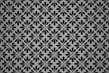 Flower geometric pattern. Seamless vector background. Black ornament. Ornament for fabric, wallpaper, packaging. Decorative print