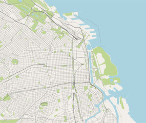 vector map of the city of Autonomous City of Buenos Aires, Argentina, South America - obrazy, fototapety, plakaty