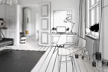 My private apartment (plan) - 3d illustration