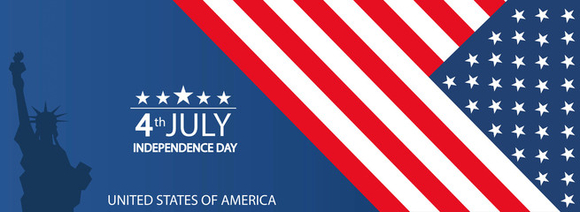 Modern vector illustration of USA Independence Day..Celebration of Fourth of July in United States of America..Background for greeting cards, banners, posters