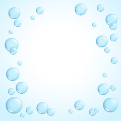 Framr with bright sparkling soap bubbles, vector illustration.