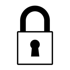 security padlock on white background