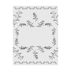 frame decorative with leafs boho style