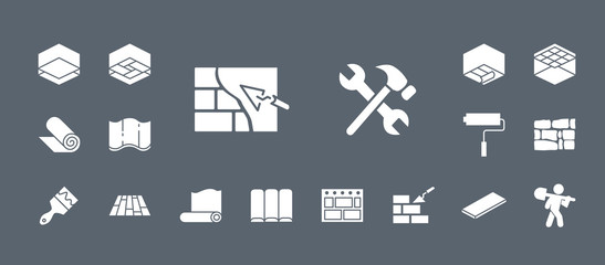 Construction icons set - Vector web badges on the topic of repair