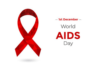 World AIDS Day (December 1) concept with red awareness ribbon