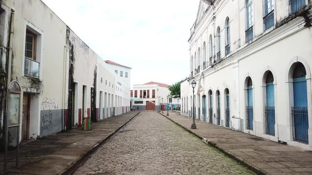 historic buildings on the streets of the historical center of sao luis do maranhao