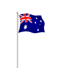 World flags. Country national flag post transparent background. Australia. Vector illustration.