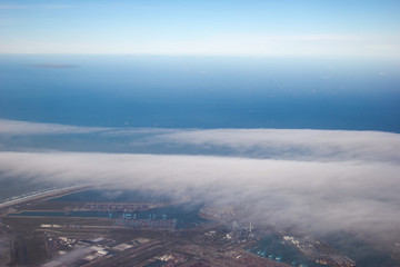 Beautiful view of earth from sky level