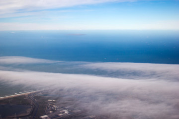 Beautiful view of earth from sky level