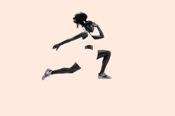 Fototapeta na wymiar Young athlete woman running