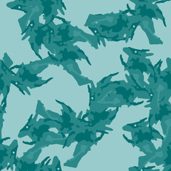 Winter camouflage of various shades of blue and green colors