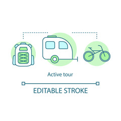 Active tour concept icon