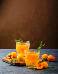 Summer drinks, rosemary aprcot cocktails.
