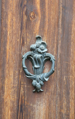 old wooden door handle