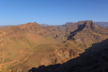 Fototapeta na wymiar view of Barranco de Fataga - ravine on Gran Canaria Island