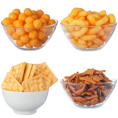 snacks for beer on a white background