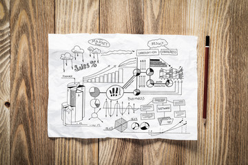 Naklejka premium Financial statistics and analytics hand drawn