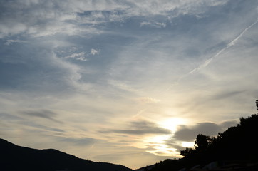 sunset in the mountains