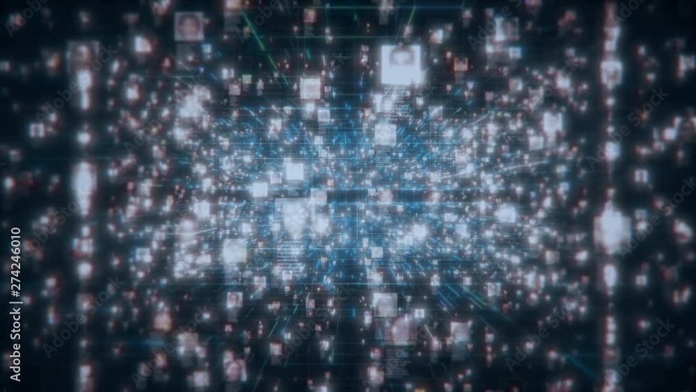 Poster social network people connection greed. big data concept, flood of unrecognizable people connect on 