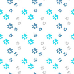 Vector seamless pattern with cat or dog,kitten or puppy footprints. Can be used for wallpaper,fabric, web page background, surface textures.