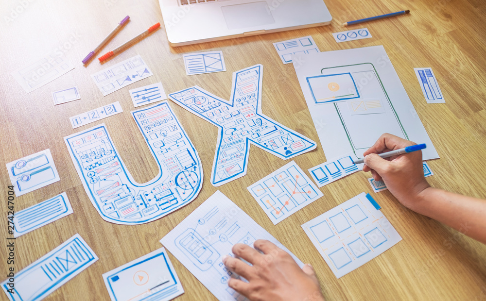 Poster ux designer creative prototype graphic planning application development for web mobile phone . user 