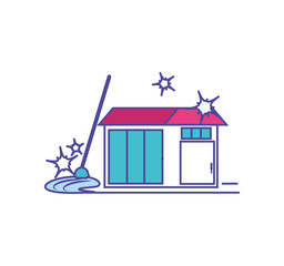 Isolated cleaning mop and house design