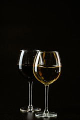 Wine glass on a dark background, studio shot