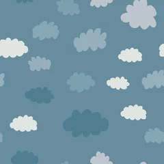 Gardinen Clouds seamless pattern. Weather background design illustration © smth.design