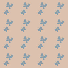 Cute pattern with abstract butterflies. Seamless vector illustration