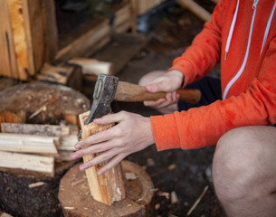 wood on fire