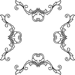 Vector illustration of card with drawing flower frame