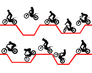 Sport motorcycle and man white background