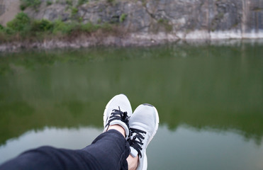 shoes on green grass