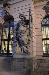 Obraz premium Zeughaus or Old Arsenal entrance carving closeup. Now it is German Historical Museum in Berlin
