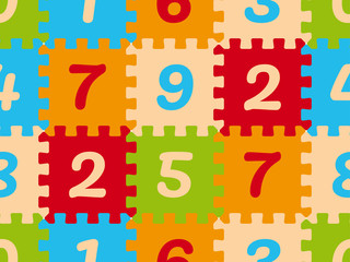 Seamless Foam Baby Kids Play Mat Number Puzzle
