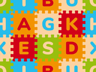 Seamless Foam Baby Kids Play Mat Alphabet Puzzle