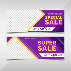 Sale banner collection. Banner template for fashion sale, business promotion, social media post, etc. Vol.1