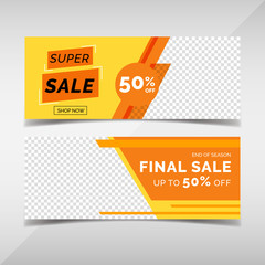 Sale banner collection. Banner template for fashion sale, business promotion, social media post, etc. Vol.6