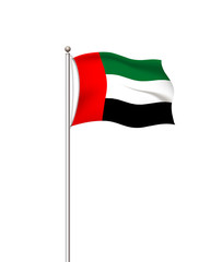 World flags. Country national flag post transparent background. UAE United Arab Emirates. Vector illustration.