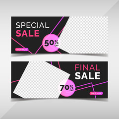 Sale banner collection. Banner template for fashion sale, business promotion, social media post, etc. Vol.27