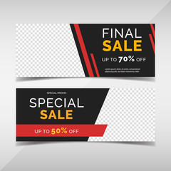 Sale banner collection. Banner template for fashion sale, business promotion, social media post, etc. Vol.34