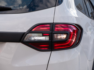 Naklejka premium Closeup of a taillight on a modern car