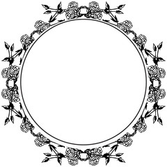 Vector illustration beautiful art with pattern flower frame