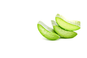 Aloe Vera sliced isolated on a white background.
