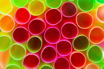 Close up shot of colored straws.