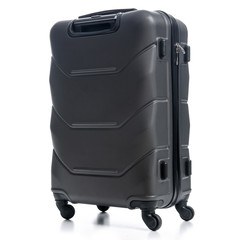 Black travel suitcase on white background isolatio