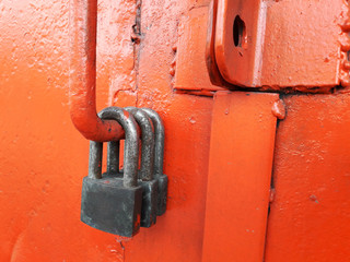 Old Three keys locked,  Key chain to the large orange door